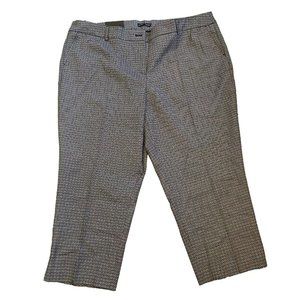 Hilary Radley Women's Stretch Slim Leg Crop Pant, Black Combo Print